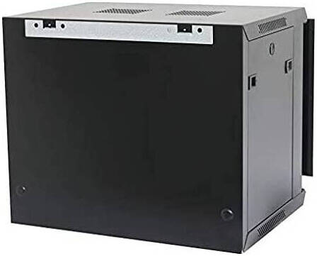 Azeon 9U Wall mount Cabinet 600x600 Server Rack, Wall Mounted IT Cabinet, Tempered Glass Front Door, Lockable Steel Rack, Ventilated Design, Cable Management System, Black | 9U-600x600