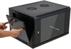 Azeon 6U 600 x 450 Wall Mount Rack Cabinet, With Fan and Shelf, 600 x 450mm Size, 1.2mm Thick SPCC, Strong Structure, Black | 6U-600X450
