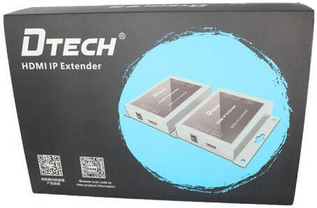DTECH DT-7043(QCW) HDMI IP Extender, 1080P@60Hz Resolution, H.264 Format, Support Cat5e/Cat6e, Automatic Equalization System, Built-in ESD Electrostatic Protection Circuit, Silver | DT-7043(QCW)