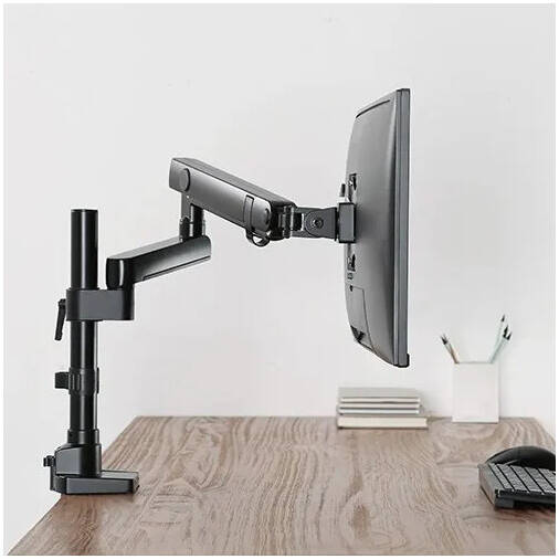 Newstar 91-LDT20C012P Pole Monitor Mount, Fits 17" to 32" Screen, Up to 8kg Max Weight Capacity, Built-in Spring Tension Gauge, Detachable VESA Plate, Spring-Assisted Mechanism, Black | 91-LDT20C012P