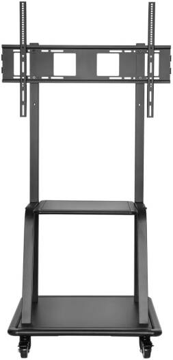 Newstar 91-T1035M Ultra-Heavy Duty Steel Mobile TV Stand, Supports 37" to 100" TV, Up to 150kg Max Weight Capacity, Heavy-Duty Casters with Locking Mechanism, Support Shelf, Black | 91-T1035M