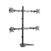 Newstar 91-LDT12T048N Quad Monitor Articulating Monitor Stand, Fits 13" to 32" Screen, 8kg Max Weight, 360° Rotary & Detachable VESA Plate, Adjustable Height, Cable Management, Black | 91-LDT12T048N