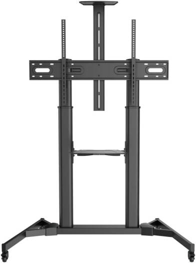 Newstar Large Screen Telescopic Height Adjustable Steel TV Cart, For 60"-100" Screen Sizes, Up to 100kg Weight Capacity, Powder Coating, Caster Wheels, Steel + Plastic Materials, Black | 91-TTL03610TW