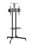 Newstar 91-T1028B TV Cart, Supports 37" to 70" TV, Up to 50kg Max Weight Capacity, Height Adjustable, +10° to -10° Tilt Range, Heavy-Duty Casters, Camera Shelf, AV Shelf, Black | 91-T1028B