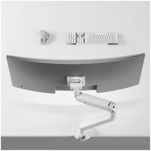 Newstar 91-LDT92C012 Monitor Arm, Fits 24" to 57" Monitor, Up to 27kg Max Weight Load Capacity, Detachable VESA Plate, Built-in Spring Tension Mechanism, 180° Rotation Stop, White | 91-LDT92C012