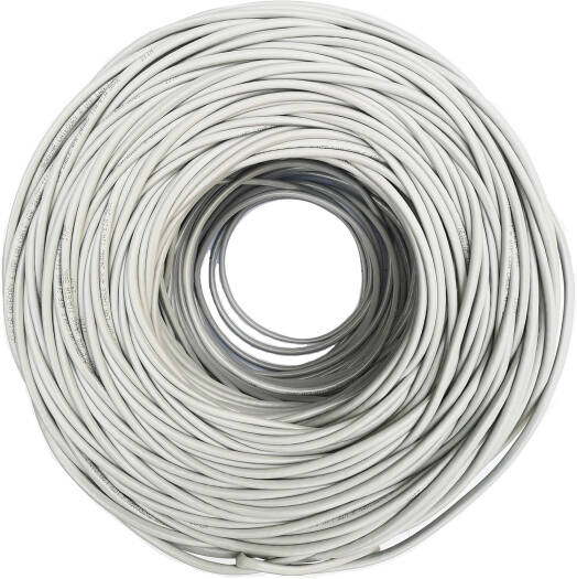 Safan UTP CAT6 Ethernet Cable, 0.96±0.1mm Insulation Diameter, HDPE Insulation Material, Cross+Nylon Wire, 5.9±0.2mm PVC Cable Diameter, 24 AWG Conductors, 305 Meters Length, Gray | SAF-24AWG
