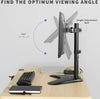 Newstar 91-LDT12T01 Single Monitor Stand, Fits 32" Regular & 38" Ultrawide Screen, Up to 8kg Max Weight, Freestanding VESA Steel, Adjustable Height, Tilt, Swivel, Rotation, Black | 91-LDT12T01