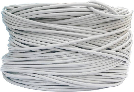 Safan UTP CAT6 Ethernet Cable, 0.96±0.1mm Insulation Diameter, HDPE Insulation Material, Cross+Nylon Wire, 5.9±0.2mm PVC Cable Diameter, 24 AWG Conductors, 305 Meters Length, Gray | SAF-24AWG