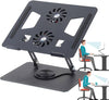 Generic Laptop Stand With Dual Cooling Fan, 360 Rotating Aluminium Computer Riser Holder For Desk, Heat Dissipation With Anti-Slip Pads, Compatible With 10-17Inch Notebook