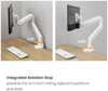 Newstar 91-LDT92C012 Monitor Arm, Fits 24" to 57" Monitor, Up to 27kg Max Weight Load Capacity, Detachable VESA Plate, Built-in Spring Tension Mechanism, 180° Rotation Stop, White | 91-LDT92C012
