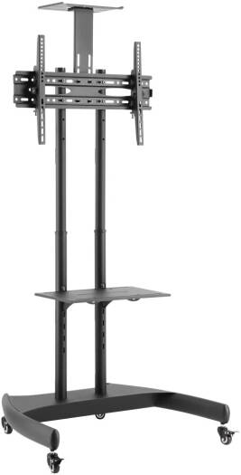 Newstar 91-T1037M TV Cart, Supports 37" to 70" TV, Up to 50kg Max Weight Capacity, Height Adjustable, Heavy-Duty Casters, Toolless Tilt, +10° to -10° Tilt Range, Cable Management, Black | 91-T1037M