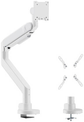 Newstar 91-LDT92C012 Monitor Arm, Fits 24" to 57" Monitor, Up to 27kg Max Weight Load Capacity, Detachable VESA Plate, Built-in Spring Tension Mechanism, 180° Rotation Stop, White | 91-LDT92C012