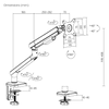 Newstar 91-LDT68C012 NEO Slim Mechanical Spring Monitor Arm, Fits 17" to 32" Monitor, Up to 9kg Max Weight Capacity, 75x75 & 100x100 VESA, 180° Rotation Stop, Cable Management, White | 91-LDT68C012