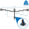 Newstar 91-LDT07C036 Triple Monitor Arm, Fits 13'' to 27'' Screen, 8kg (Each) Max Weight Capacity, Clamp & Grommet, Fully Adjustable, 75x75 & 100x100 VESA, Black | 91-LDT07C036