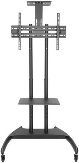 Newstar 91-T1037M TV Cart, Supports 37" to 70" TV, Up to 50kg Max Weight Capacity, Height Adjustable, Heavy-Duty Casters, Toolless Tilt, +10° to -10° Tilt Range, Cable Management, Black | 91-T1037M