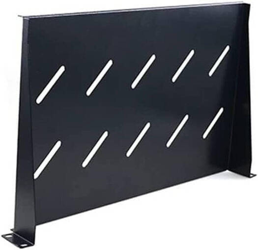 Azeon Front Mount Shelf, Standard Size, For 1U Shelf, Improve Airflow, Heavy Duty Ventilated Shelf, Improved Airflow Design, Universal Fit for Network Cabinets, Black | Front Mount Shelf