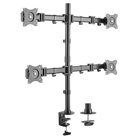 Newstar 91-LDT07C048 Quad Articulating Monitor Arm, Fits 13" to 27" Screen, 8kg Max Weight, Tilt & 90° Swivel, Full Motion, 75x75 & 100x100 VESA, Ball Joint Structure, Black | 91-LDT07C048