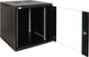 12U 600x600 Wall Mount Rack Cabinet, Tempered Glass Front Door, Loading Capacity of Up to 70kg, Fan Hole on Top Cover, Black