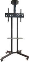 Newstar FS-601T TV Cart, Supports 32″ to 75" Flat & Curved TV's, Up to 50kg Max Weight Capacity, 600x400 VESA, 360° Rotating Casters, Black | FS-601T