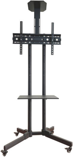 Newstar FS-601T TV Cart, Supports 32″ to 75" Flat & Curved TV's, Up to 50kg Max Weight Capacity, 600x400 VESA, 360° Rotating Casters, Black | FS-601T