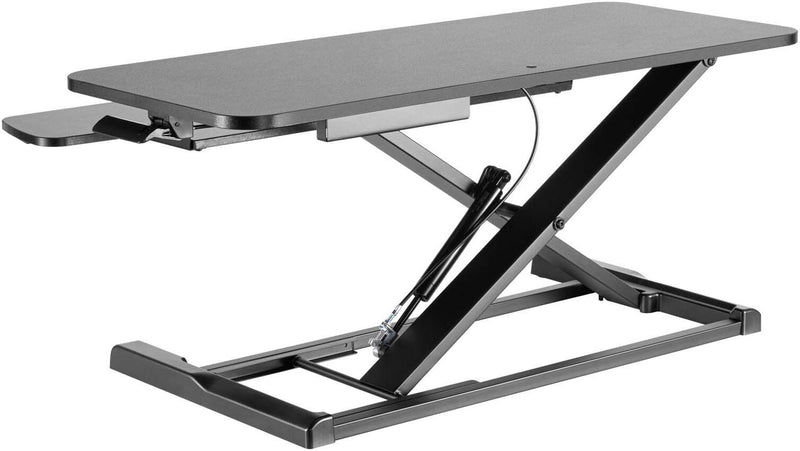 NEWSTAR Standing Desk Converter, Adjustable Sit to Stand Desk Riser, (90 x40 cm) - Durable Steel Frame, Up to 15 Kg Load Capacity, Custom Comfort Settings - Black | 91-DWS3402N