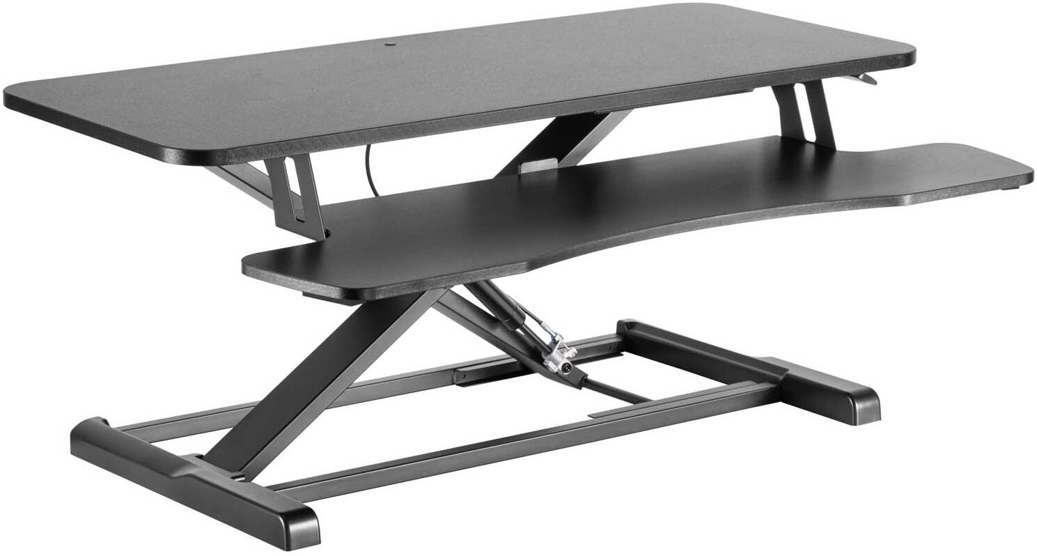 NEWSTAR Standing Desk Converter, Adjustable Sit to Stand Desk Riser, (90 x40 cm) - Durable Steel Frame, Up to 15 Kg Load Capacity, Custom Comfort Settings - Black | 91-DWS3402N