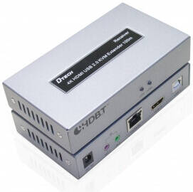 DTECH DT-7051 KVM Extender, Up to 3840x2160@60Hz Resolution, Built-in ESD Protection Circuit, IR Return Function, Support 8/10/12 Bit Dark, USB 2.0, Silver | DT-7051