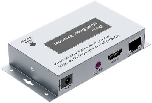 DTECH DT-7078 POC HDMI Extender, Resolution Up to 1080P@60Hz, Automatic Balancing System, Built-in ESD Electrostatic Protection Circuit, Up to 100 Meters, Silver | DT-7078