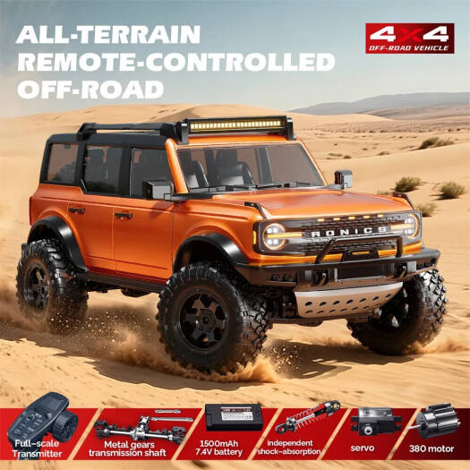 Azeon Hstar R22 RTR 1/12 2.4G 4WD RC Cars, RocK Crawler Off-Road Climbing Truck, Full Proportional Control LED Light Metal Gear Drive Shaft Vehicles Models Toys, Red | R22 RTR
