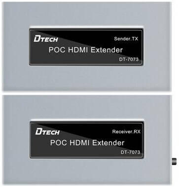 DTECH DT-7073 HDMI Single Cable Extender, 1080P @ 60hz Resolution, 225MHz Bandwidth, Up To 50 Meters Transmission Distance, Silver | DT-7073