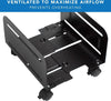 Newstar 91-CPB4 CPU Stand, Fits 4.7" To 8.2" Wide PC's, Compatible with ATX Mini & Mid Tower, 2 Locking Wheels, 2 Caster Wheels, Heavy Duty Metal, Ventilated, Black | 91-CPB4
