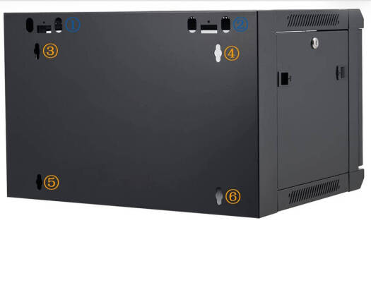 Azeon 6U 600 x 450 Wall Mount Rack Cabinet, With Fan and Shelf, 600 x 450mm Size, 1.2mm Thick SPCC, Strong Structure, Black | 6U-600X450