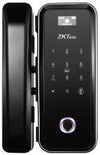 ZKTeco GL300 Glass Door Lock, 100 Sets Each Fingerprint/Card/Password, 10mm-12mm Door Thickness, No Hole Drilling Required, Black | GL300