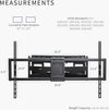 Newstar 91-LPA77696 Heavy-Duty Full-Motion TV Wall Mount, Fits 60" to 120" TVs, 120kg Max Capacity, 900x600 VESA, +5°-15° Tilt, +60°-60° Swivel Range, Integrated Cable Clips, Black | 91-LPA77696