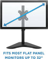 Newstar 91-LDT12T01 Single Monitor Stand, Fits 32" Regular & 38" Ultrawide Screen, Up to 8kg Max Weight, Freestanding VESA Steel, Adjustable Height, Tilt, Swivel, Rotation, Black | 91-LDT12T01