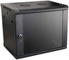 Azeon 9U Wall mount Cabinet 600x600 Server Rack, Wall Mounted IT Cabinet, Tempered Glass Front Door, Lockable Steel Rack, Ventilated Design, Cable Management System, Black | 9U-600x600
