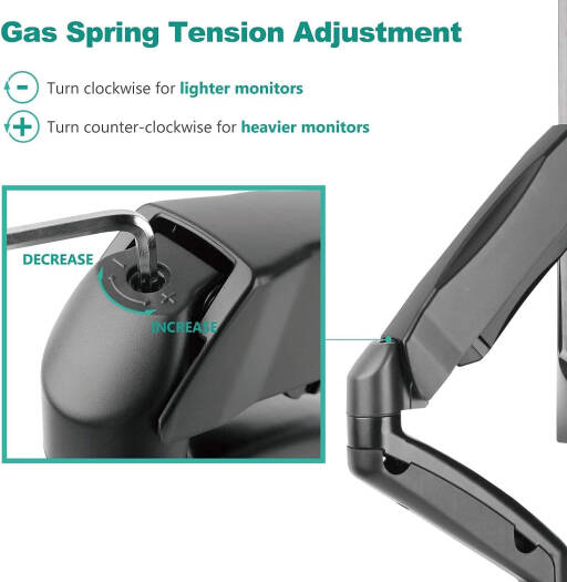 Newstar 91-LDT13C012E Monitor Arm, 17"-32" Curved Monitor, Up to 9kg Max Weight Capacity, Cable Management, 360° Rotary VESA Plate, Spring-Assisted Mechanism, Black | 91-LDT13C012E
