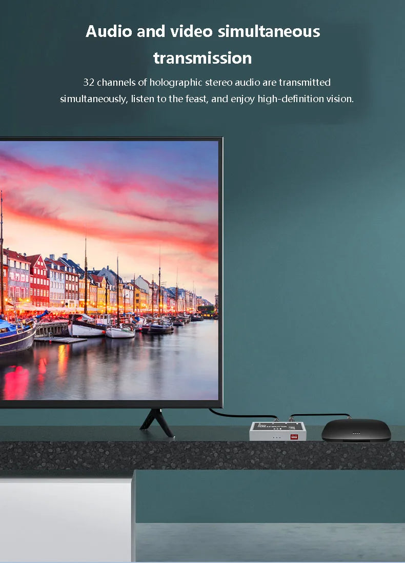 DTECH DT-7212 HDMI 2.0 Splitter, 4K@60Hz Resolution, 18Gbps Bandwidth, HDCP2.2, Intelligent EDID, Support HDR, Support EDID, 300m Transmission Distance, Silver | DT-7212