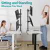 Newstar 91-LDT12C02V Vertical Dual Monitor Stand, Fits 13" to 32" Screens, Up to 8kg Max Weight Capacity, Swivel, Detachable VESA Plate, Tilt, Height Adjustable, Cable Management, Black | 91-LDT12C02V