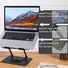 Generic Laptop Stand With Dual Cooling Fan, 360 Rotating Aluminium Computer Riser Holder For Desk, Heat Dissipation With Anti-Slip Pads, Compatible With 10-17Inch Notebook
