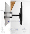 Newstar 91-LPA77696 Heavy-Duty Full-Motion TV Wall Mount, Fits 60" to 120" TVs, 120kg Max Capacity, 900x600 VESA, +5°-15° Tilt, +60°-60° Swivel Range, Integrated Cable Clips, Black | 91-LPA77696