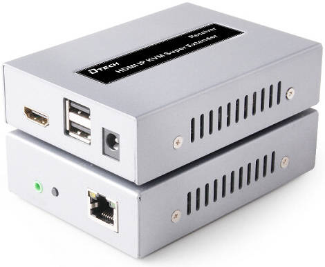 DTECH DT-7054 KVM Extender, 1920x1080@60HZ Resolution, Support IR Cycle Function, Built-in ESD Protection System, USB2.0, Up To 50 Meters, Silver | DT-7054(2ND)