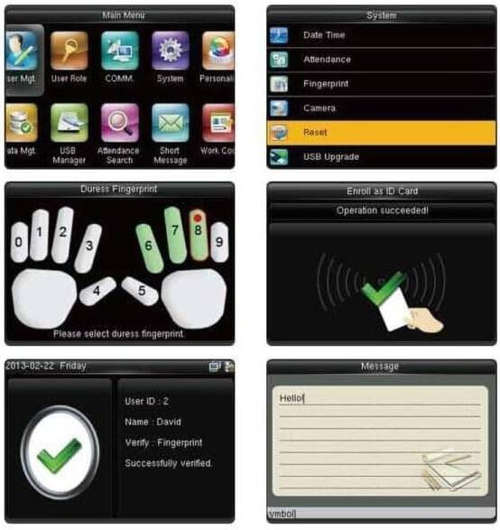 ZKTeco UA500 Biometric Time & Attendance Terminal With a 3-inch Color TFT Display(Finger+Card+Pin+LAN)