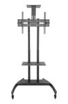 Newstar 91-T1037M TV Cart, Supports 37" to 70" TV, Up to 50kg Max Weight Capacity, Height Adjustable, Heavy-Duty Casters, Toolless Tilt, +10° to -10° Tilt Range, Cable Management, Black | 91-T1037M