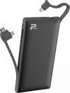 Phoni ‎PB922 6 in 1 Power Station, 10000 mAh, With Built In Cable, To Charge Multiple Devices, Portable and Safe, Black | ‎PB922 B6